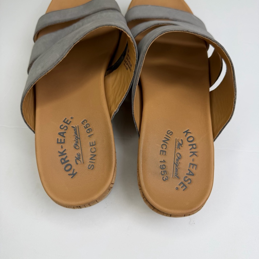 Kork-Ease Women’s Menzie Triple Strap Slip-On Leather Cork Wedge Sandals Size 8 - Picture 7 of 11